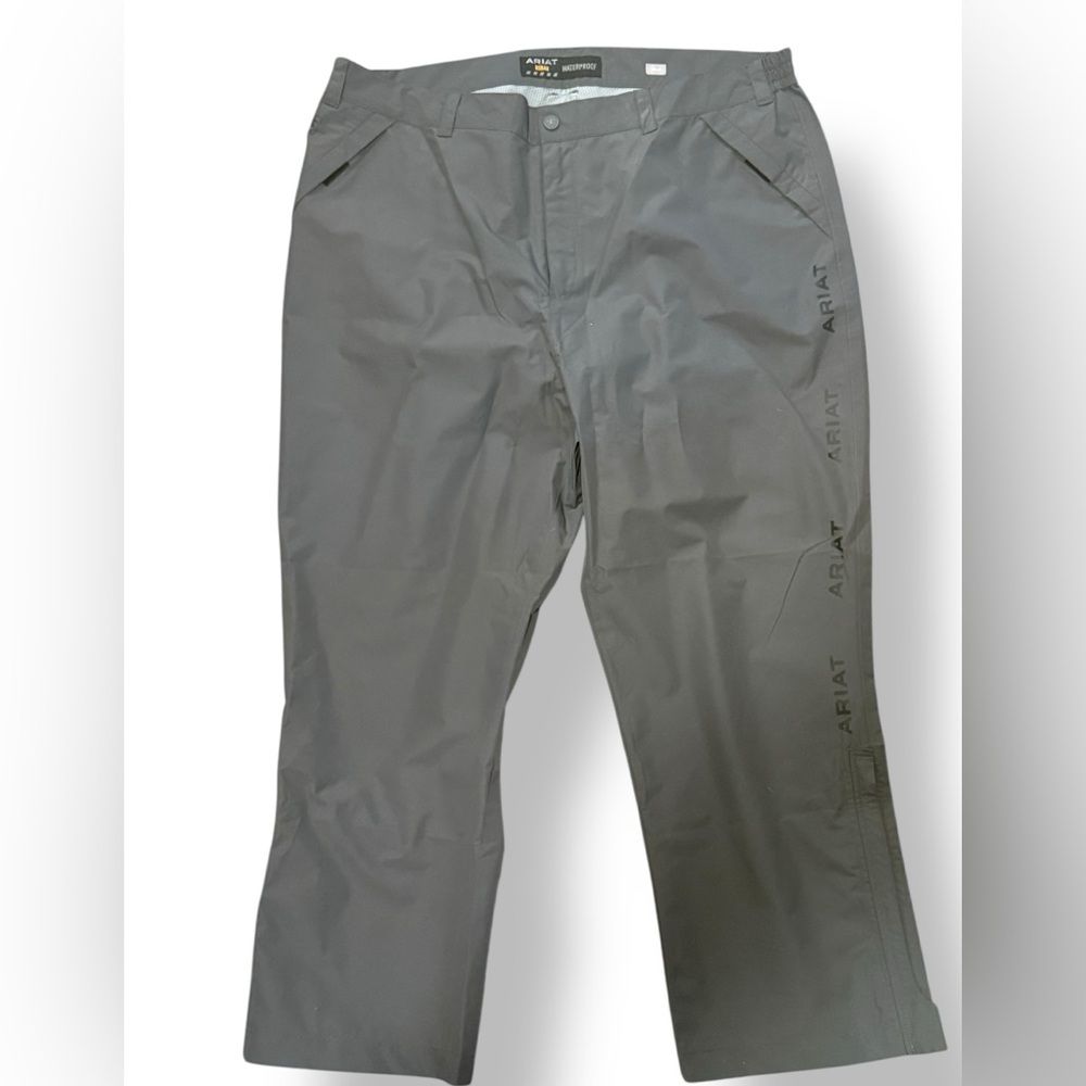 Ariat Mens Xxl Rebar Waterproof Pants Gray Rain Hiking‎ Ripstop Drysheild Zip Up